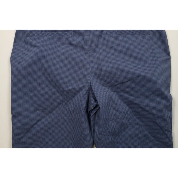 Puma Golf Mens Size 38 Flat Front Tech Golfing Chino Shorts Blue Plaid Check - Picture 11 of 13